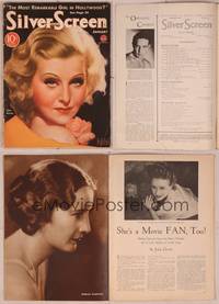 8k115 SILVER SCREEN magazine January 1934, art portrait of Lilian Harvey by John Rolston Clarke!