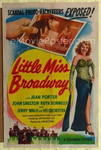 8w486 LITTLE MISS BROADWAY 1sh '47 Jean Porter, John Shelton, Ruth Donnelly, Edward Gargan!