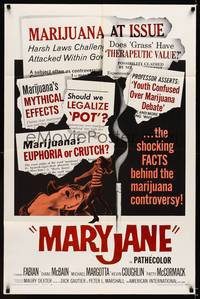 8w529 MARY JANE 1sh '68 campy shocking sex & marijuana, was it euphoria or a crutch?!