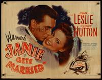 9a458 JANIE GETS MARRIED style B 1/2sh '46 Joan Leslie, Robert Hutton, art of newlyweds!