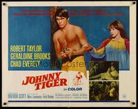 9a461 JOHNNY TIGER 1/2sh '66 Rob Taylor, Geraldine Brooks, barechested Chad Everett!