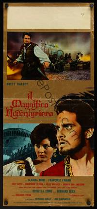 9b645 BURNING OF ROME  Italian locandina '63 Brett Halsey, Claudia Mori, Il magnifico avventuriero!