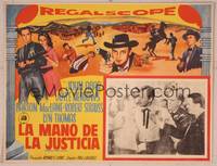 9f663 FRONTIER GUN Mexican LC '58 art of John Agar pointing gun, Joyce Meadows, Barton MacLane!