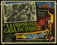 9f671 HOUSE OF USHER Mexican LC '60 Edgar Allan Poe's tale of the ungodly & evil, art by Brown!