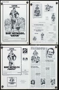 9f225 GATOR pressbook '76 art of Burt Reynolds & Lauren Hutton by McGinnis, White Lightning sequel