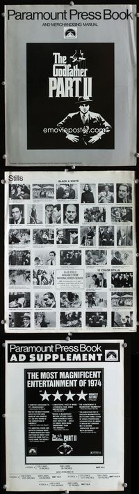 9f232 GODFATHER PART II pressbook '74 Al Pacino in Francis Ford Coppola classic crime sequel!