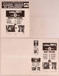 9f234 GODFATHER PART II pressbook ad supplement '74 Al Pacino, Francis Ford Coppola!