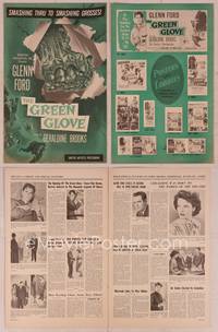 9f244 GREEN GLOVE pressbook '52 Glenn Ford can only lose once, cool art of fist!