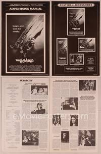 9f266 HOWLING pressbook '81 Joe Dante, cool image of screaming female attacked by werewolf!