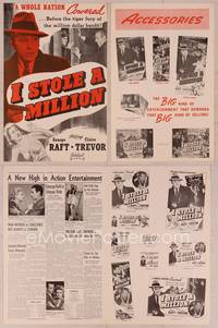 9f271 I STOLE A MILLION pressbook R49 George Raft, Claire Trevor, Dick Foran, Henry Armetta!