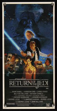 9j872 RETURN OF THE JEDI style B Aust daybill '83 George Lucas classic, Mark Hamill, Harrison Ford