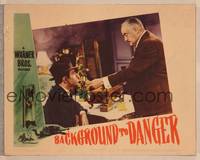 9k165 BACKGROUND TO DANGER LC '43 close up of Sydney Greenstreet lighting George Raft's cigarette!