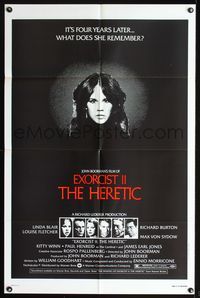 9x260 EXORCIST II: THE HERETIC 1sh '77 Linda Blair, Boorman's sequel to Friedkin's movie!