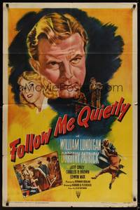 9x284 FOLLOW ME QUIETLY style A 1sh '49 Richard Fleischer film noir, William Lundigan, Patrick!