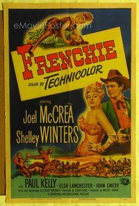 9x288 FRENCHIE 1sh '51 sexy lace-trimmed Shelley Winters with sheriff Joel McCrea!