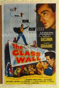 9x299 GLASS WALL 1sh '53 sexy Gloria Grahame & Vittorio Gassman in the sin-spots of New York!