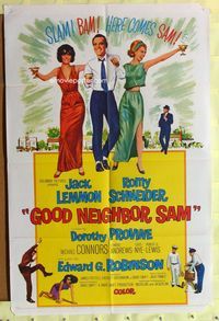 9x302 GOOD NEIGHBOR SAM 1sh '64 Jack Lemmon between sexy Romy Schneider & Dorothy Provine!