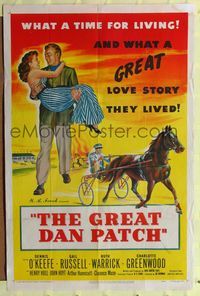 9x305 GREAT DAN PATCH 1sh '49 Dennis O'Keefe, Gail Russell, they lived a great love story!