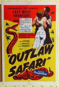 9x593 OUTLAW SAFARI 1sh '56 conquering the world's last wild frontier!