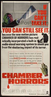 1a402 CHAMBER OF HORRORS 3sh '66 the unspeakable vengeance of the crazed Baltimore Strangler!