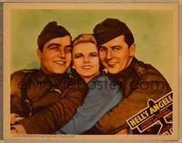 1d309 HELL'S ANGELS LC R37 close portrait of Jean Harlow between Ben Lyon & James Hall!