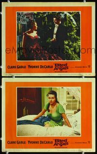 1e971 BAND OF ANGELS 2 LCs '57 Clark Gable buys beautiful slave mistress Yvonne De Carlo!