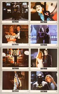 1e092 BATMAN 8 LCs '89 Michael Keaton, Jack Nicholson, Kim Basinger, directed by Tim Burton!