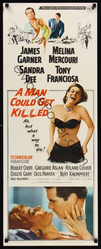 1h375 MAN COULD GET KILLED insert '66 James Garner, Melina Mercouri, Sandra Dee, Tony Franciosa