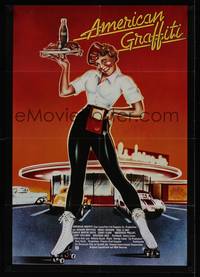 1m269 AMERICAN GRAFFITI German '73 George Lucas teen classic, great art of sexy car hop!