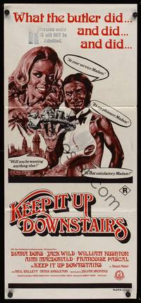 1s467 KEEP IT UP DOWNSTAIRS Aust daybill '76 aging Diana Dors, Jack Wild, English comedy!