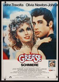 1s246 GREASE German '78 close up of John Travolta & Olivia Newton-John in a most classic musical!