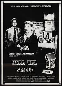 1s256 HOUSE OF GAMES German '87 David Mamet, Lindsay Crouse, human nature is a sucker bet!