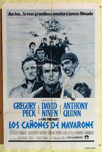 1s758 GUNS OF NAVARONE Spanish/U.S. 1sh R79 Gregory Peck, David Niven & Anthony Quinn by Howard Terpning!