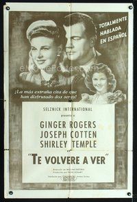 1s769 I'LL BE SEEING YOU Spanish/U.S. 1sh '44 pretty Ginger Rogers, Joseph Cotten & Shirley Temple!