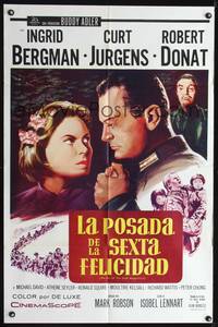 1s773 INN OF THE SIXTH HAPPINESS Spanish/U.S. 1sh '59 close up art of Ingrid Bergman & Curt Jurgens!