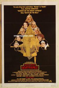 1v194 DEATH ON THE NILE 1sh '78 Peter Ustinov, Agatha Christie, great Richard Amsel art!