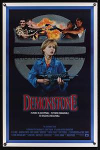 1v200 DEMONSTONE int'l 1sh '89 R. Lee Ermy, action images of explosions & Nancy Everhard w/M16!