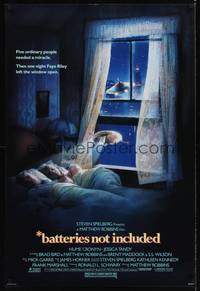 1w092 BATTERIES NOT INCLUDED 1sh '87 Steven Spielberg, great art of robots by Drew Struzan!