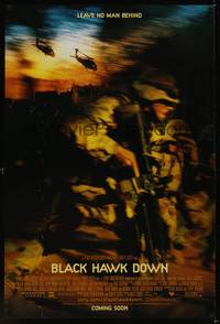 1w109 BLACK HAWK DOWN advance DS 1sh '01 Ridley Scott, leave no man behind!