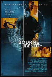 1w124 BOURNE IDENTITY DS 1sh '02 cool image of Matt Damon as the perfect weapon!