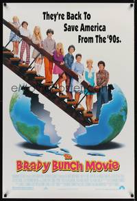 1w129 BRADY BUNCH MOVIE DS 1sh '95 Betty Thomas directed, Shelley Long & Gary Cole as Mike & Carol!