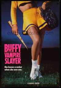 1w138 BUFFY THE VAMPIRE SLAYER advance DS 1sh '92 great image of cheerleader's legs!