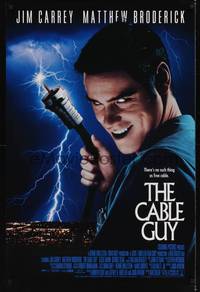 1w141 CABLE GUY int'l DS 1sh '96 Jim Carrey, Matthew Broderick, directed by Ben Stiller!