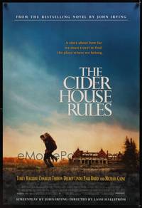 1w152 CIDER HOUSE RULES DS 1sh '99 Tobey McGuire carries Charlize Theron piggyback!