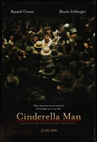 1w153 CINDERELLA MAN DS teaser 1sh '05 Ron Howard directed, Russell Crowe, Renee Zellweger, boxing!