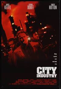 1w154 CITY OF INDUSTRY 1sh '97 Harvey Keitel, Stephen Dorff, Timothy Hutton, industrial skyline!