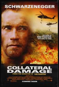 1w158 COLLATERAL DAMAGE advance DS 1sh '02 angry looking Arnold Schwarzenegger is out for revenge!