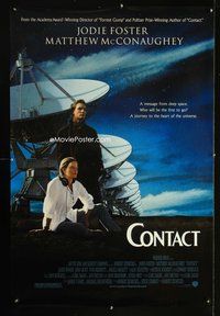 1w163 CONTACT 1sh '97 Zemeckis, Jodie Foster & Matthew McConaughey get a message from deep space!