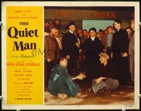 1z503 QUIET MAN LC #4 '51 John Wayne & Victor McLaglen clasp hands while sitting on ground!