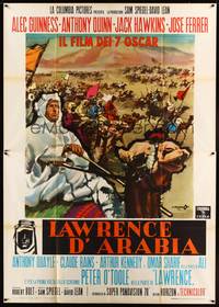 2e220 LAWRENCE OF ARABIA style A Italian 2p '63 David Lean classic, art of O'Toole by Cesselon!